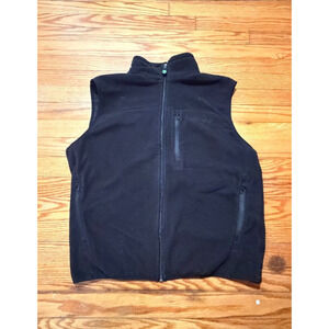 Timberland Men’s Fleece Vest Black Full Zip Mock Neck Pockets Size M PC-757